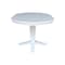 International Concepts 36 in. Solid Wood Round Top Pedestal Table with 12 in. Leaf - 30.1 in.High - Dining Height in White K08-36RXT-23B - alternate 7